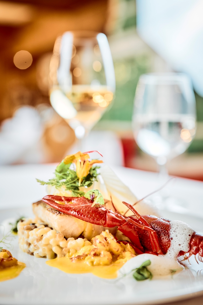 Bild: Gourmetspeise mit Wein