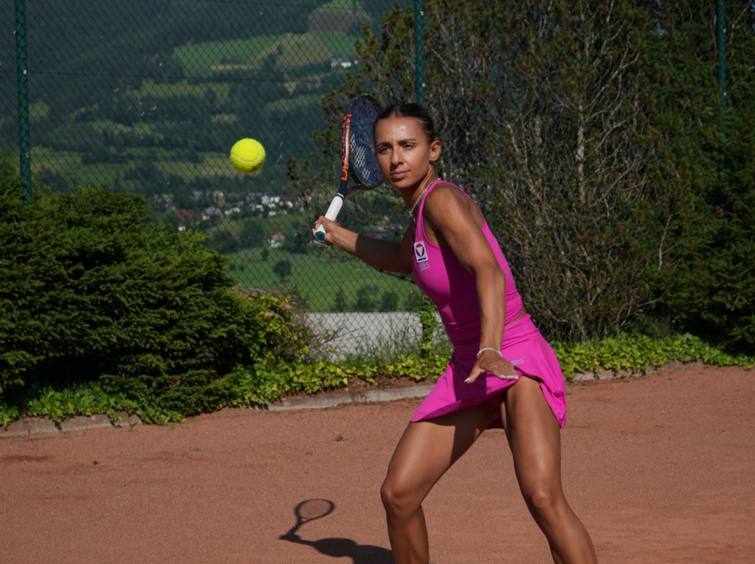 Tennis player Arabella Koller on the tennis court at the IMLAUER Hotel Schloss Pichlarn Picture: Tennis player Arabella Koller on the tennis court at the IMLAUER Hotel Schloss Pichlarn